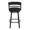 Armen Living Titana 26" Counter Height Metal Swivel Barstool in Ford Black Pu and Black Finish 721535746903 - alternate 5
